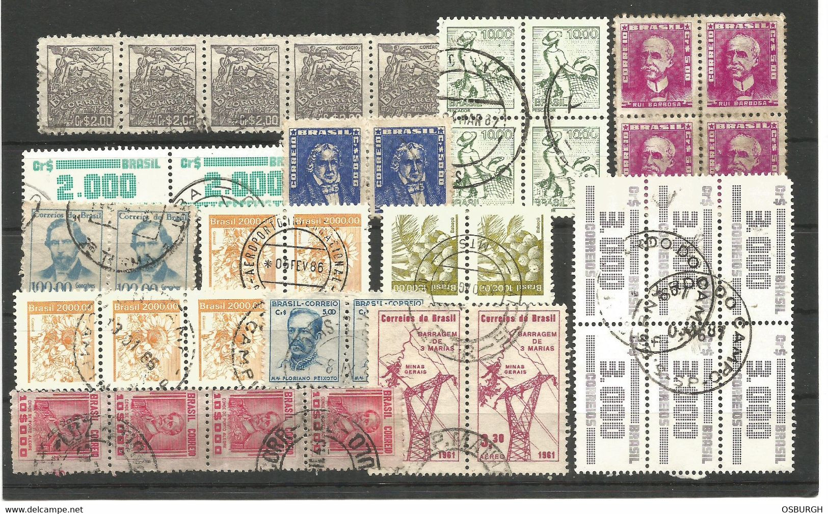 BRAZIL. USED PAIRS AND BLOCKS. - Lots & Serien