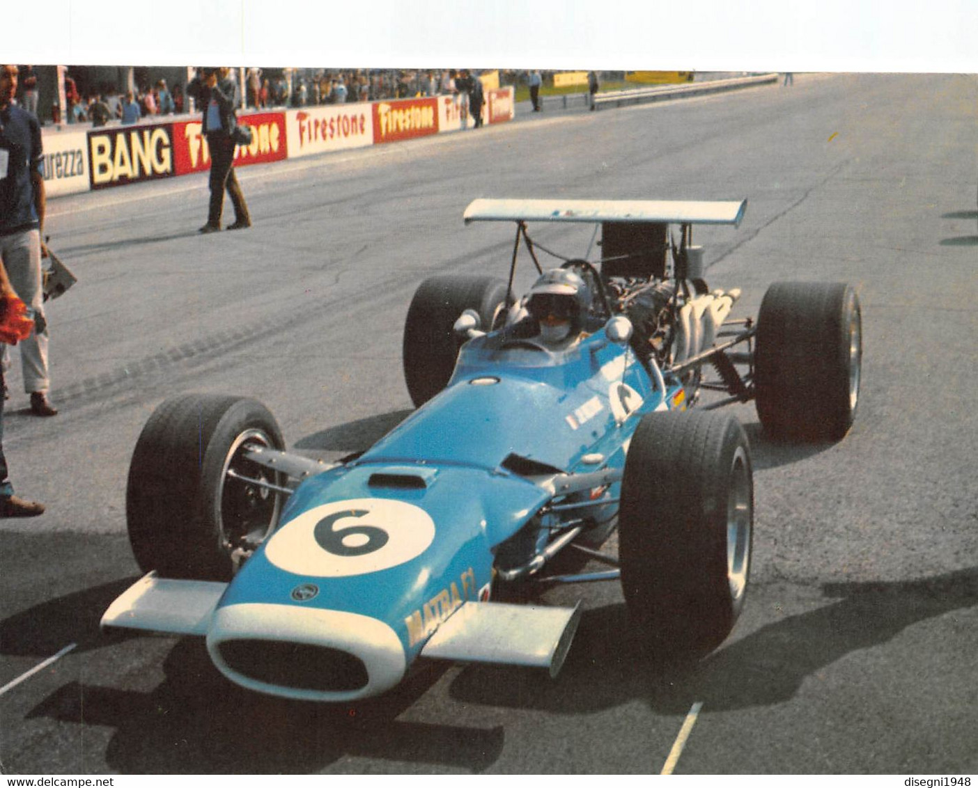010998 "JEAN PIERRE BELTOISE - MATRA F. 1 - GRAN PREMIO D'ITALIA 1968 - MONZA" CARTOLINA  ORIG. NON SPED. - Autosport - F1