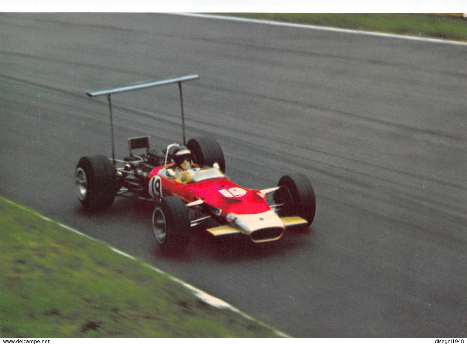 010999 "JACK OLIVIER - LOTUS FORD F. 1 - GRAN PREMIO D'ITALIA 1968 - MONZA" CARTOLINA  ORIG. NON SPED. - Autosport - F1