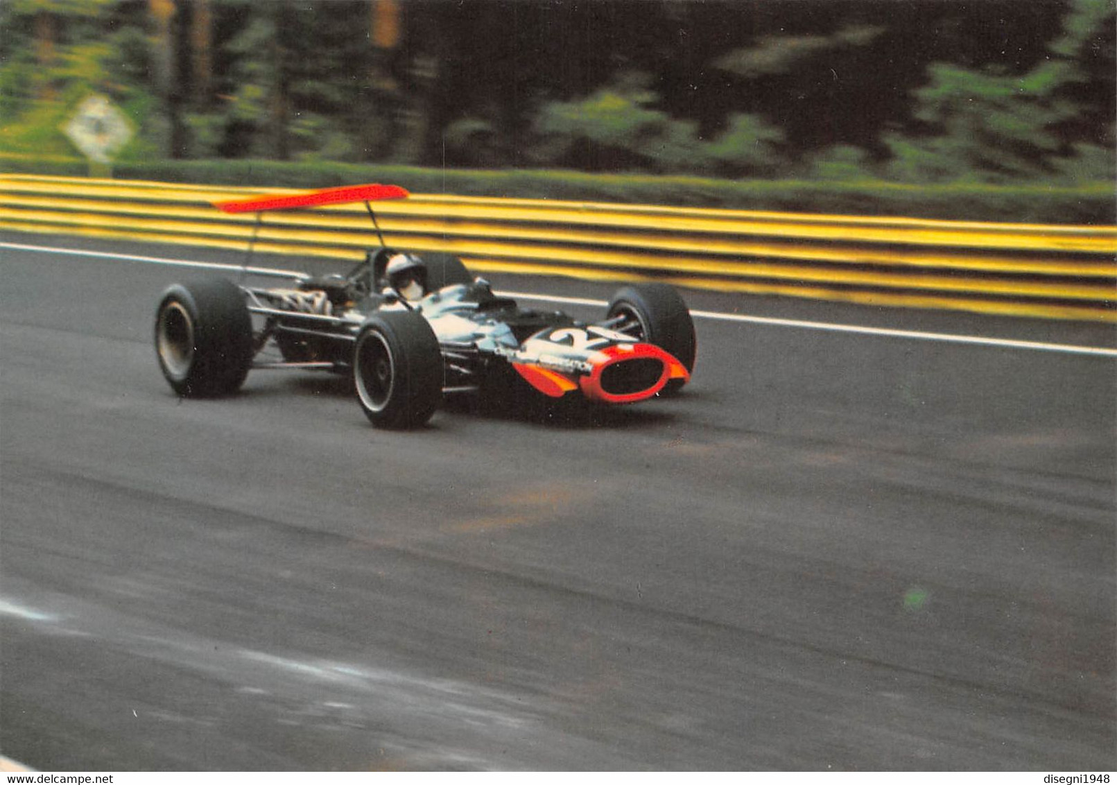 011004 " PEDRO RODRIGUEZ - BRM F. 1 1968 - GRAN PREMIO D'ITALIA 1968 - MONZA" CARTOLINA  ORIG. NON SPED. - Autosport - F1