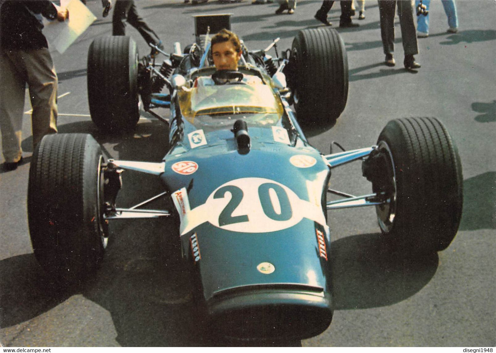 011007 " JOSEPH SIFFERT  - LOTUS FORD F. 1 1968 - GRAN PREMIO D'ITALIA 1968 - MONZA" CARTOLINA  ORIG. NON SPED. - Autosport - F1