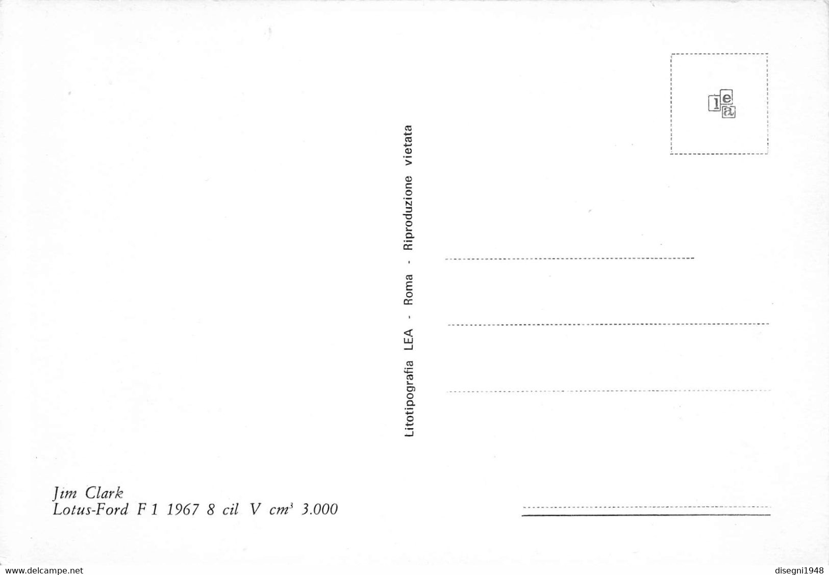 011008 " JIM CLARK  - LOTUS FORD F. 1 1967" CARTOLINA  ORIG. NON SPED. - Automobile - F1