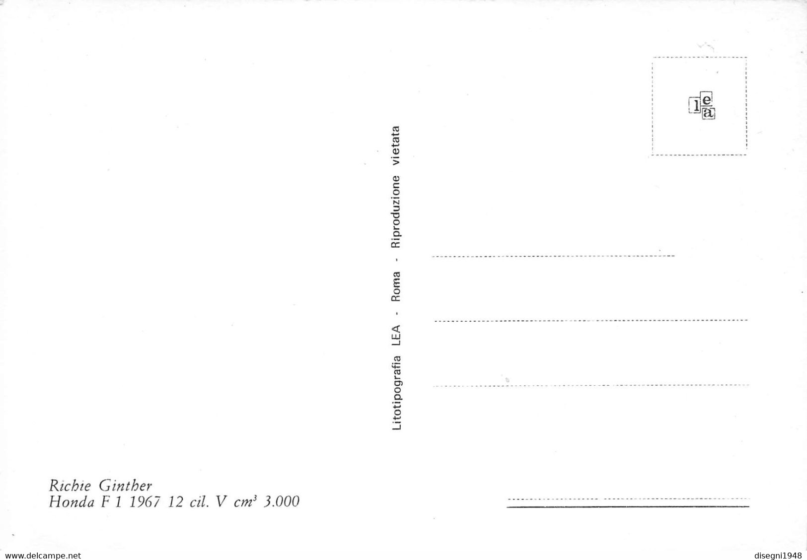 011010 " RICHIE GINTER - HONDA F. 1 1967" CARTOLINA  ORIG. NON SPED. - Automobile - F1