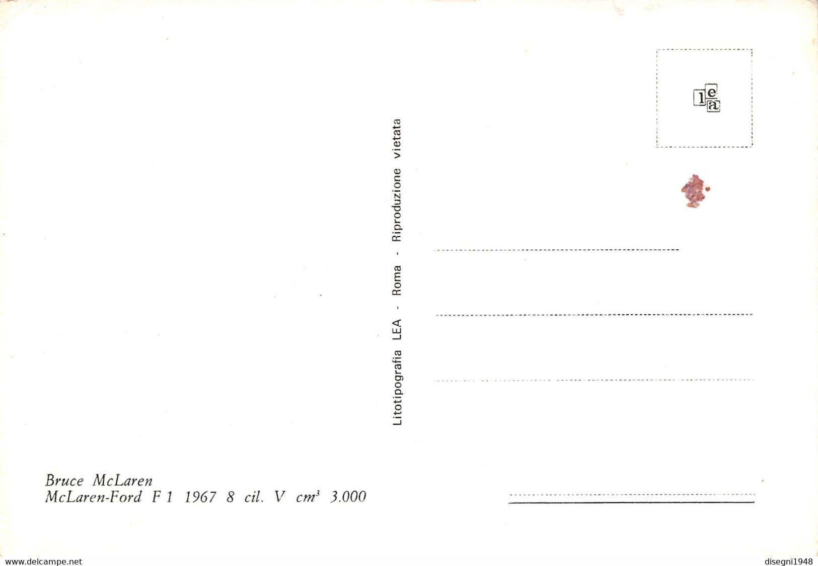 011011 " BRUCE MCLAREN - MCLAREN FORD F. 1 1967" CARTOLINA  ORIG. NON SPED. - Autosport - F1