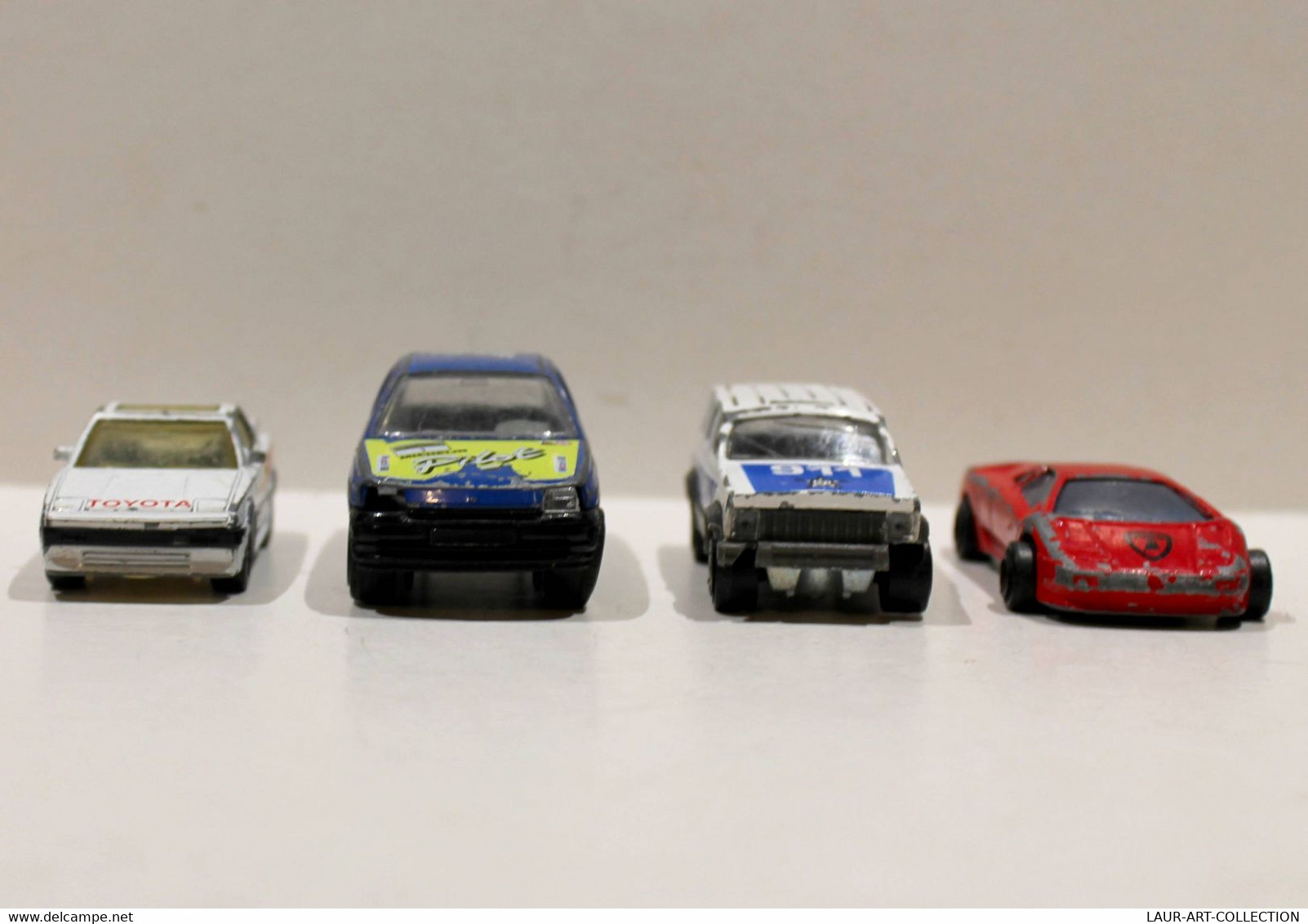 LOT DE 4 MAJORETTE JEEP, LAMBORGHINI / MATCHBOX TOYOTA MR2 1985 / BURAGO RENAULT        (031221.38) - Majorette