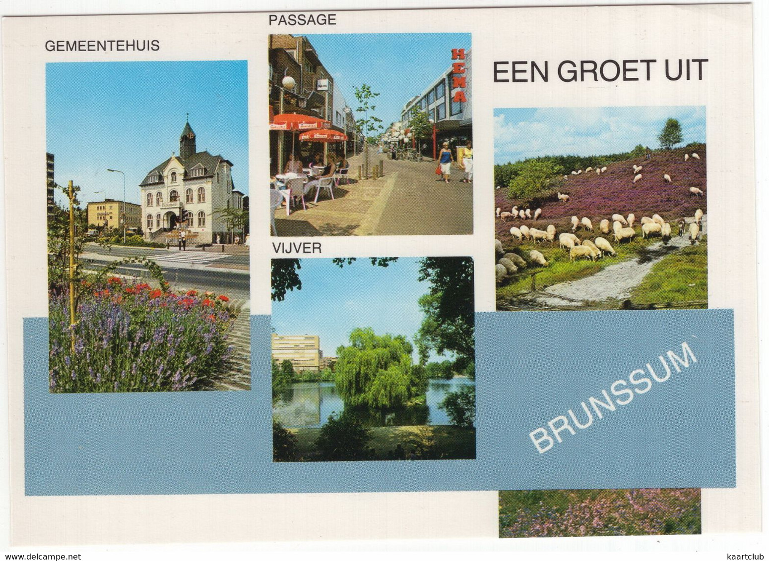 Een Groet Uit Brunssum: Gemeentehuis, Passage 'HEMA', Vijver, Heide - (Limburg, Nederland / Holland) - Brunssum