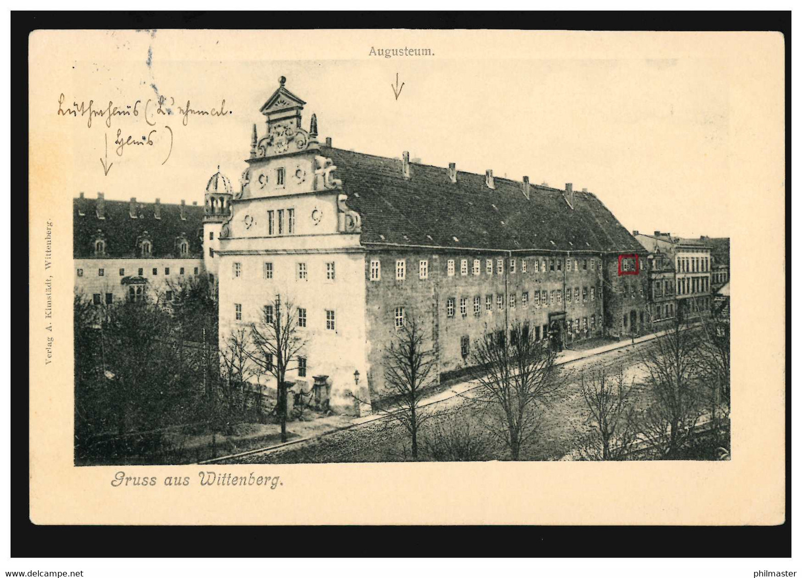 AK Gruss Aus Wittenberg: Augusteum, WITTENBERG (BZ. HALLE) 2.12.1908 - Other & Unclassified