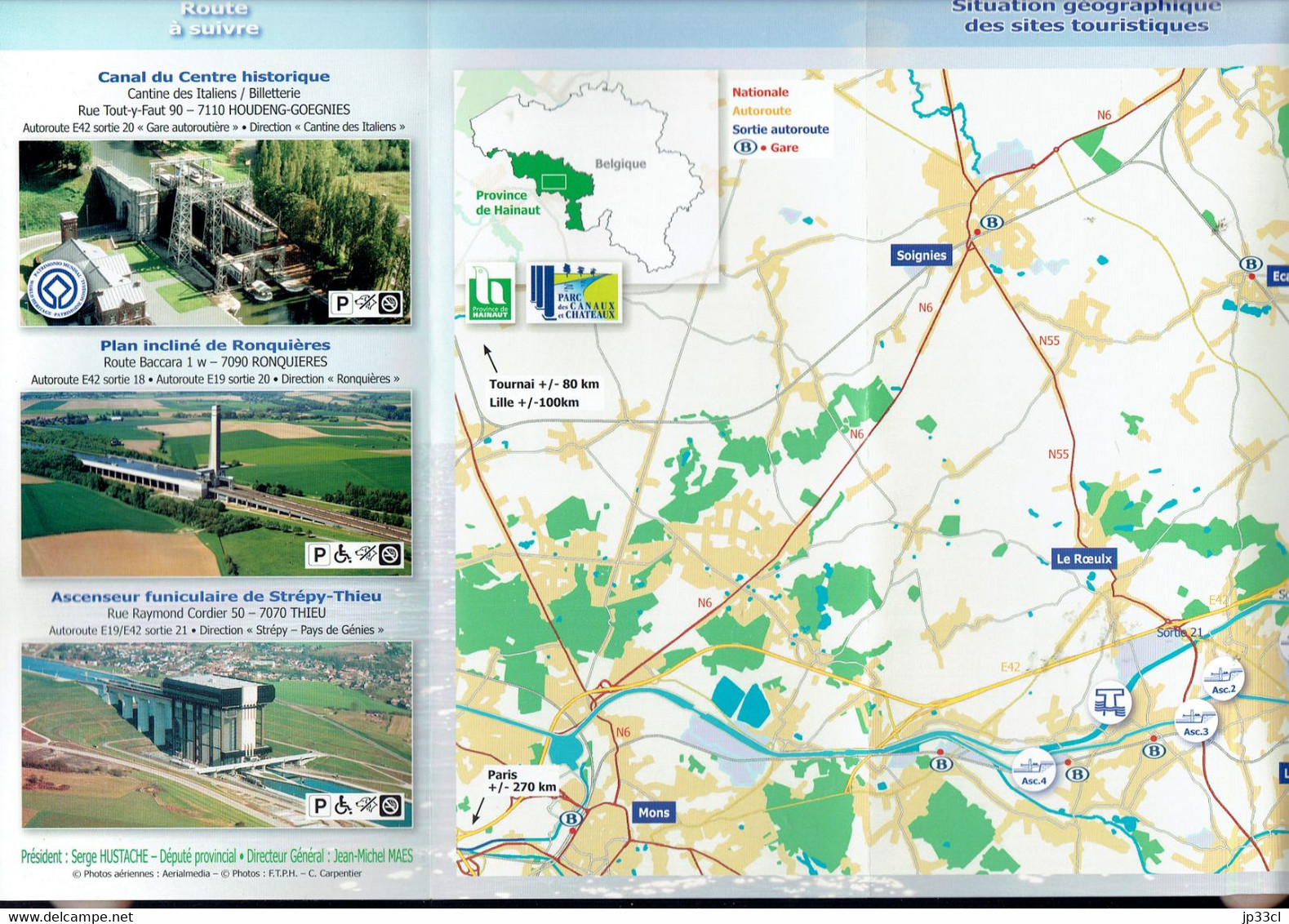 Dépliant : Les Ascenseurs à Bateaux Du Hainaut (Canal Du Centre, Ronquières, Strépy-Thieu) - Reiseprospekte