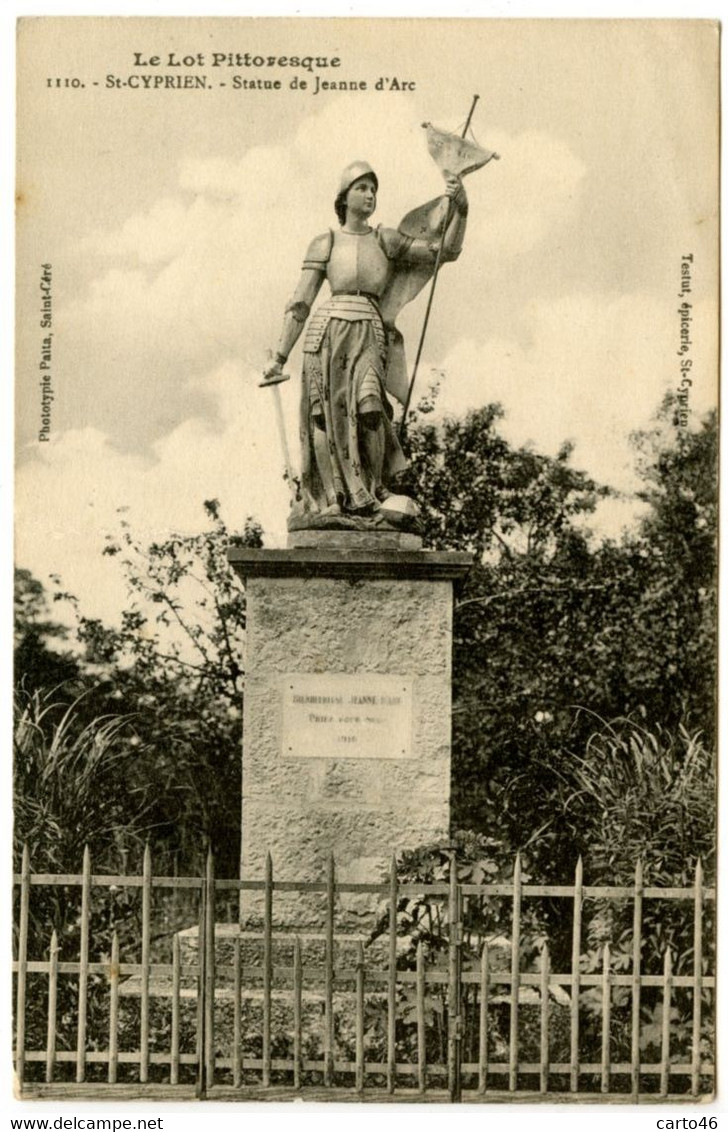 SAINT-CYPRIEN (près MONTCUQ) - Statue De Jeanne D'Arc - Carte Peu Courante - Le Lot Pittoresque  - Voir Scan - Sonstige & Ohne Zuordnung