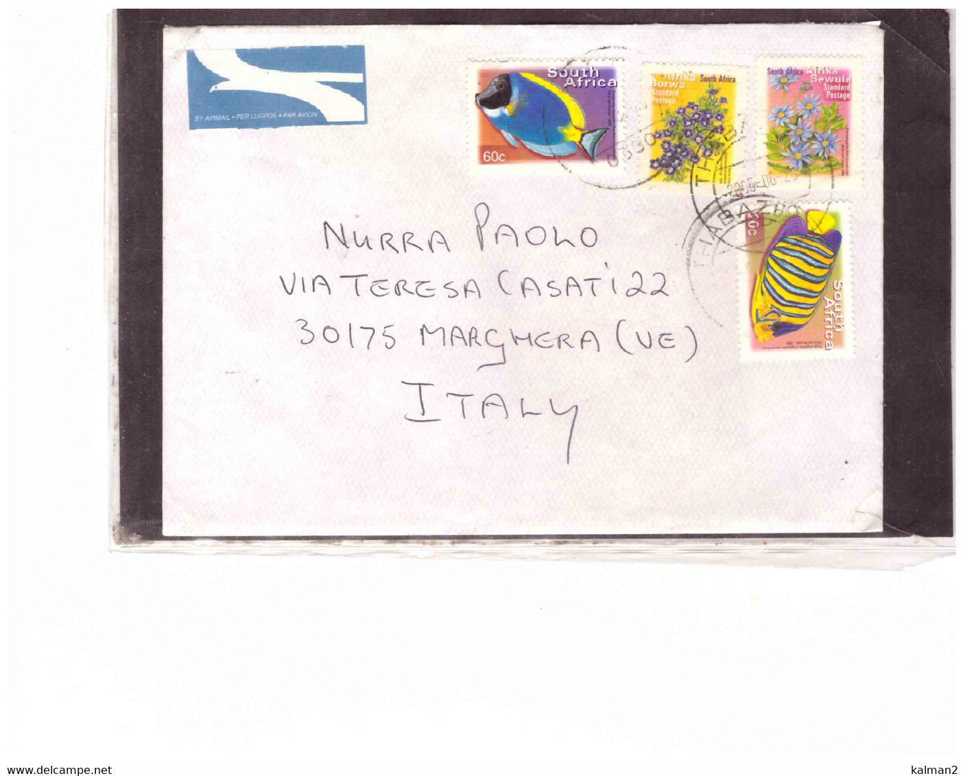 TEM16010  - THABAZIMBI 20.5.2006   /    AIR MAIL  LETTER WITH INTERESTING POSTAGE - Cartas & Documentos