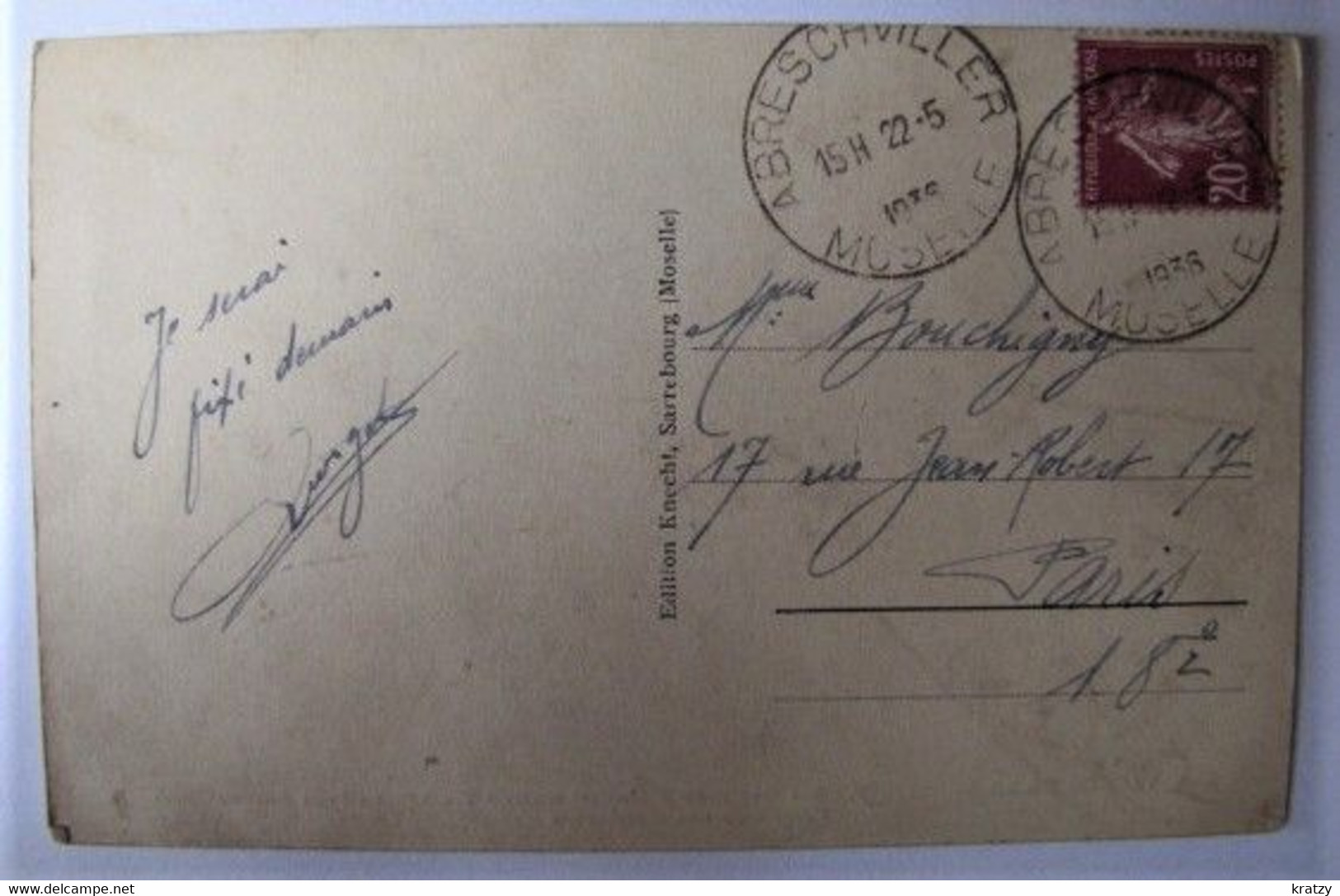 FRANCE - MOSELLE - ABRESCHVILLER - Vallée De La Sarre Rouge - Petit Rocher Du Rommelstein - 1936 - Other & Unclassified