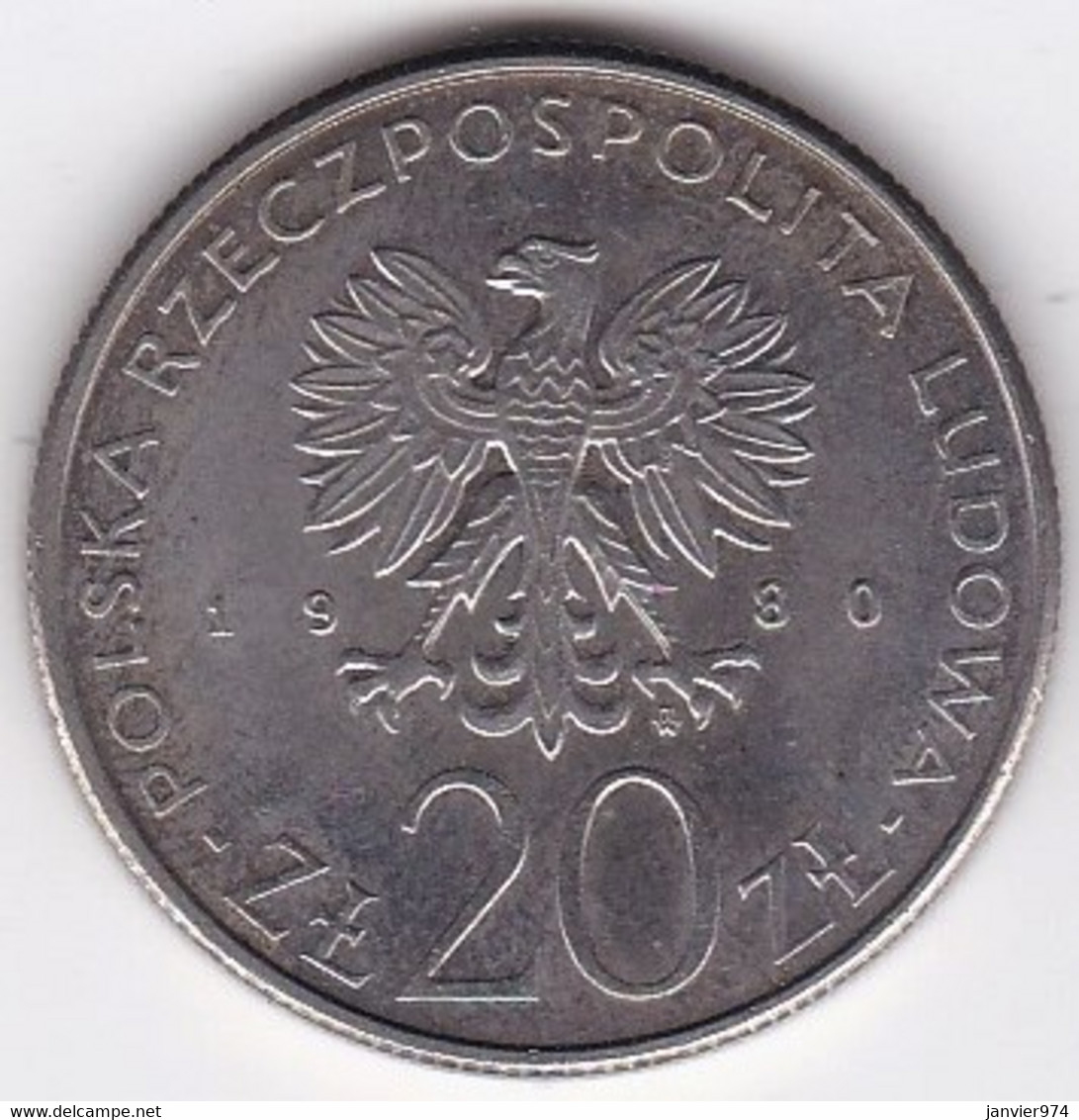 Pologne 20 Zlotych 1980, Dar Pomorza Navire,, En Cupronickel, Y# 112 - Pologne