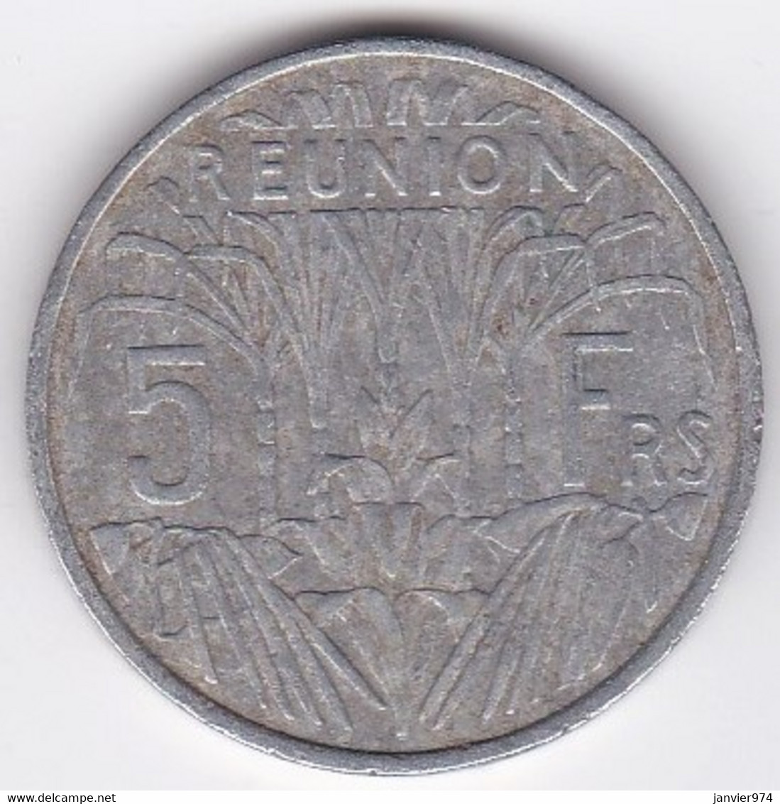 ILE DE LA REUNION. 5 FRANCS 1955 . ALUMINIUM - Riunione