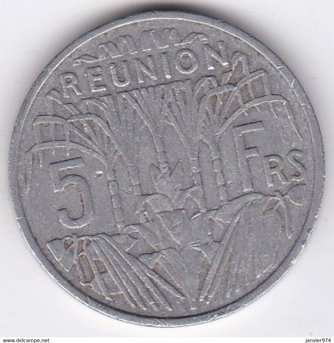 ILE DE LA REUNION. 5 FRANCS 1955 . ALUMINIUM - Reunión