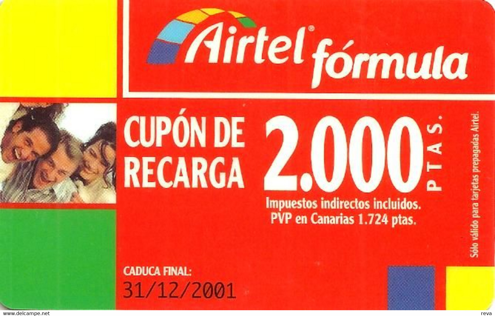 SPAIN  CANARY ISLANDS 200O PTAS  MAN  AND WOMAN GSM ED,31.12-2001READ DESCRIPTION !! - Airtel