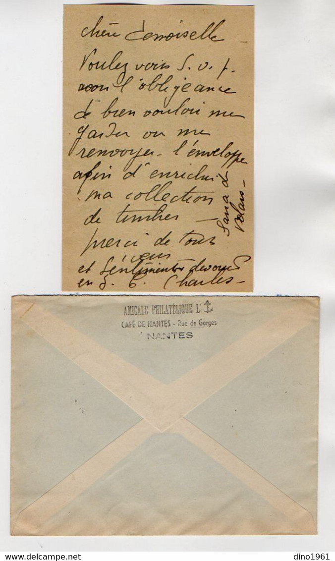 TB 3046 - 1947 - LAC - Lettre & Enveloppe Du Congrès F.A.M.M.A.C. DIJON X NANTES Pour LA FELIE EN FRANOIS ( Doubs ) - Esposizioni Filateliche
