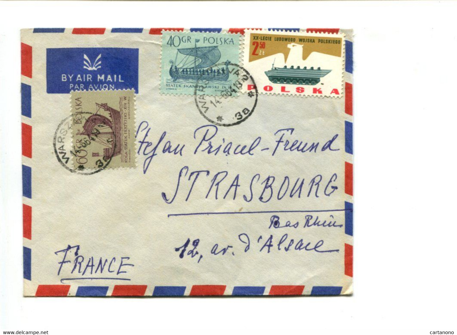 POLOGNE 1956 - Affranchissement Sur Lettre Par Avion - Maschinenstempel (EMA)