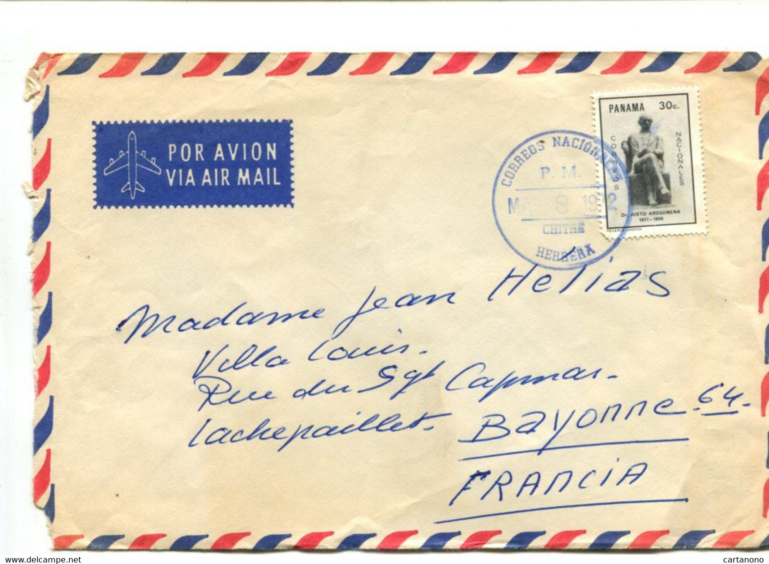 PANAMA 1972 - Affr. Sur Lettre Par Avion - - Panama