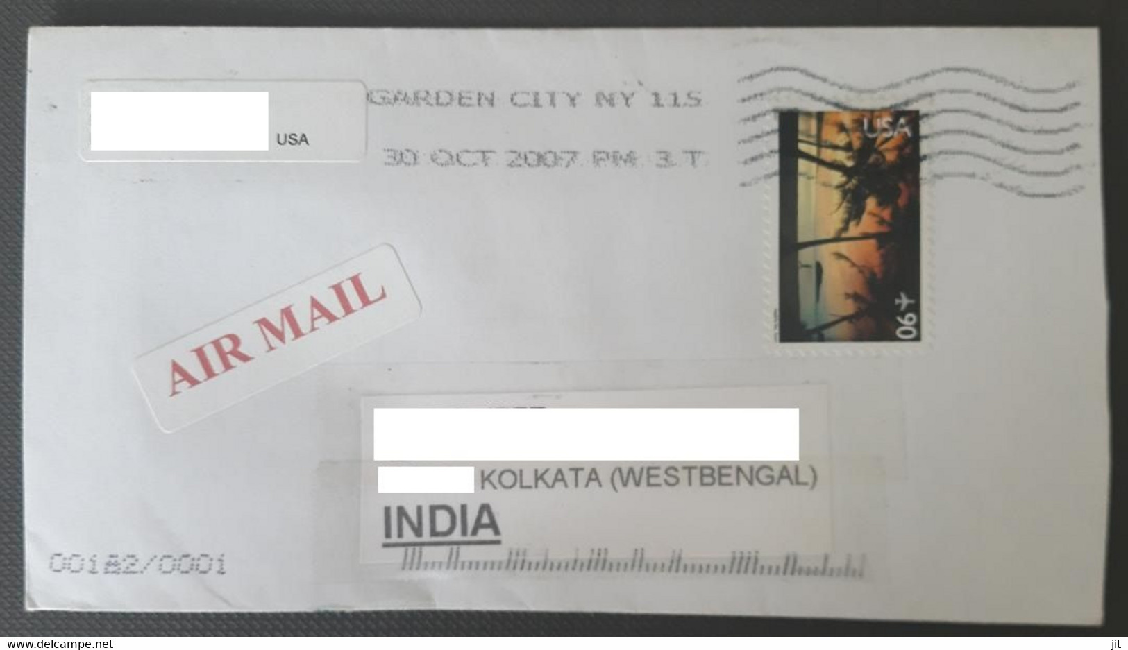 165.USA 2007 USED AIRMAIL COVER TO INDIA WITH STAMPS  . - 2001-10