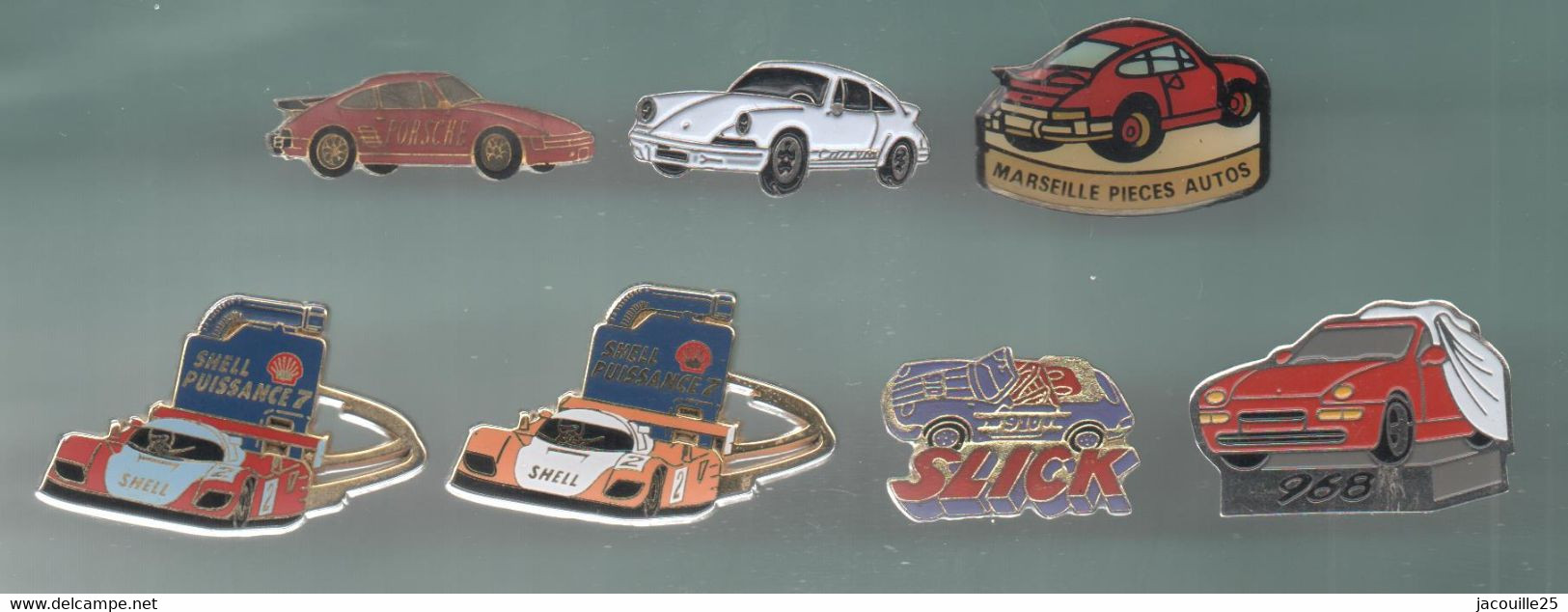 PINS PIN'S AUTO PORSCHE 740 AUTOMOBILE SLICK 968 MARSEILLE CABRIOLET LOT 7 PINS DONT 2 AB ARTHUS - Porsche