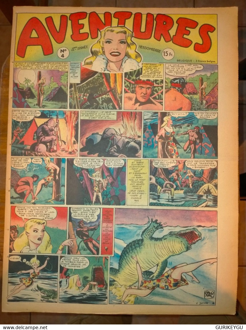 AVENTURES N° 4 LOANA Le Fils De La Prairie LE FANTOME DU BENGALE Raoul Et Gaston L'agent Secret X-9 AMOK 24/01/1949 - Tarzan