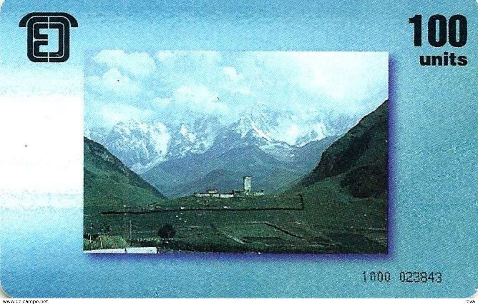 GEORGIA 100 U MOUNTAINS LANDSCAPE BACK LOGO FRONT CHIP USED READ DESCRIPTION !!! - Géorgie