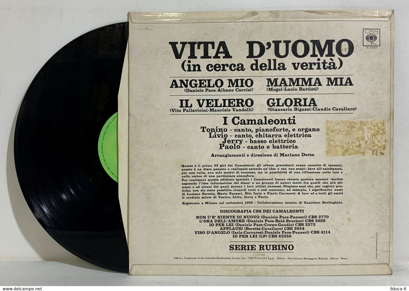 I102221 LP 33 Giri - I Camaleonti - Vita D'uomo (In Cerca Della Verità) - CBS - Other - Italian Music