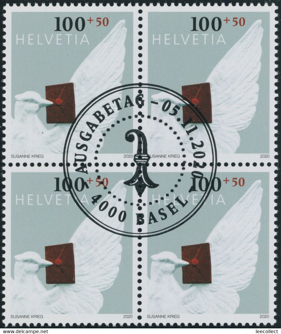 Suisse - 2020 - Tag Der Briefmarke • Basel - Viererblock - Ersttag Stempel ET - Usati