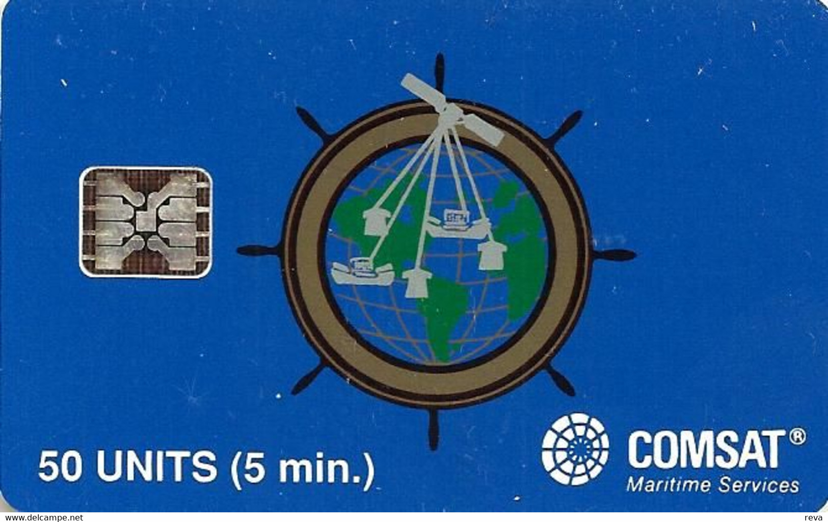 UNITED STATES USA  50 UNITS COMSAT SATELLITE LIGHT BLUE  CHIP SC6 ISSUED 1991  MINT(?) READ DESCRIPTION !! - [2] Chip Cards