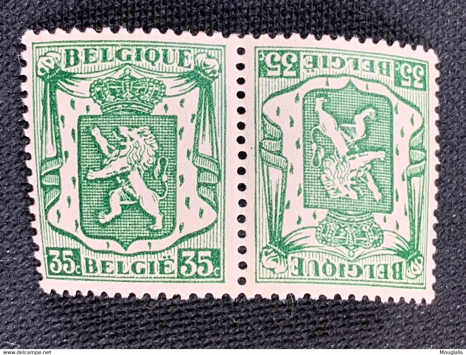 Belgique 00425 Lion Debout 35c De 1936 Tête Bêche - 1929-1937 Heraldischer Löwe