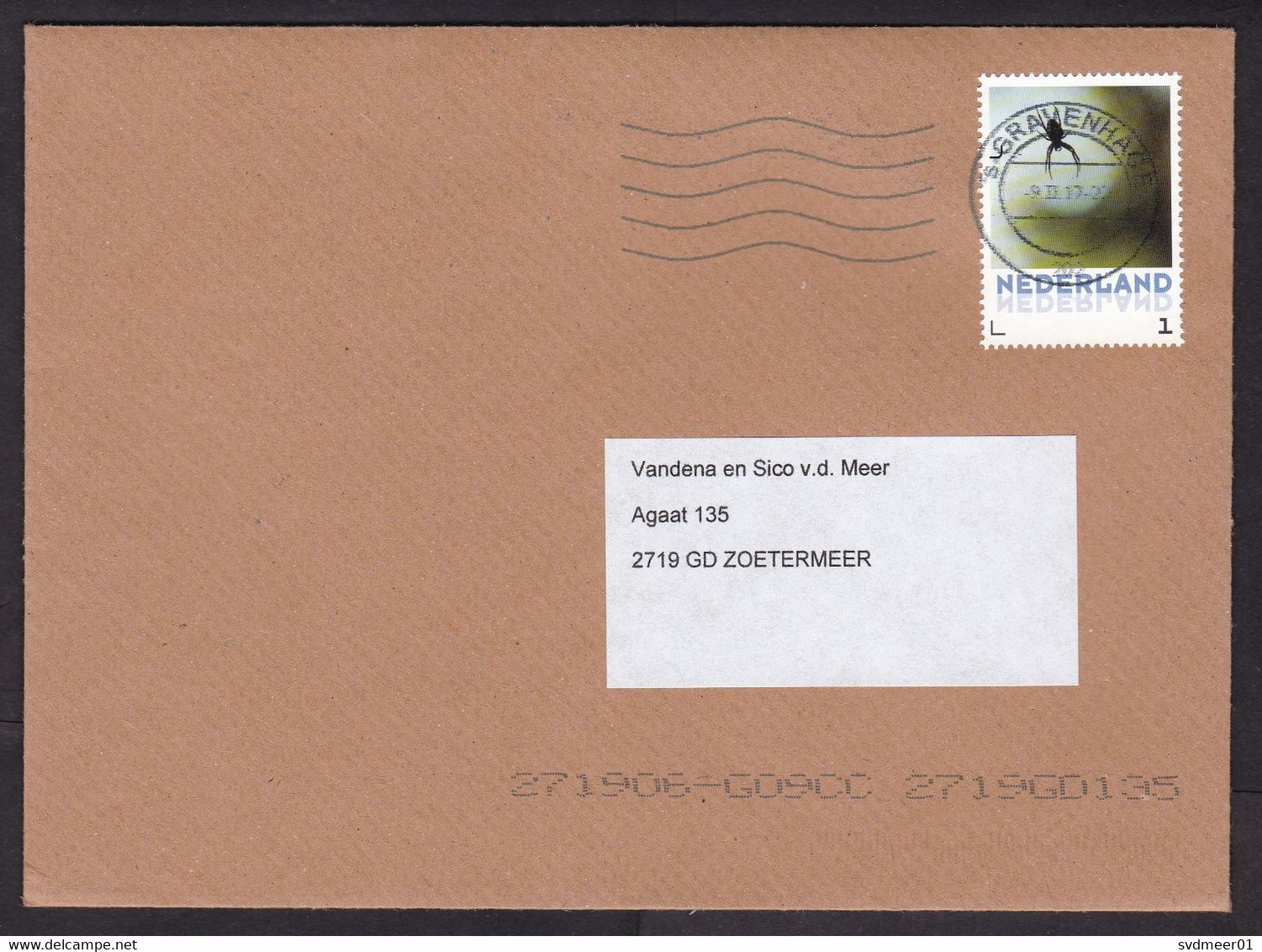 Netherlands: Cover, 2017, 1 Stamp, Spider, Insect, Animal (traces Of Use) - Covers & Documents