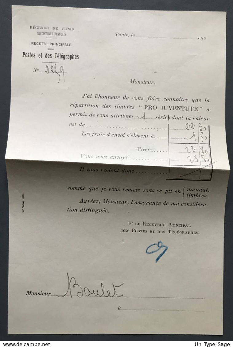 Tunisie N°140 Sur Enveloppe TAD TUNIS R.P. CHARGEMENTS 4.2.1928 + Flamme PRO JUVENTUTE De Tunisie - (A1032) - Lettres & Documents