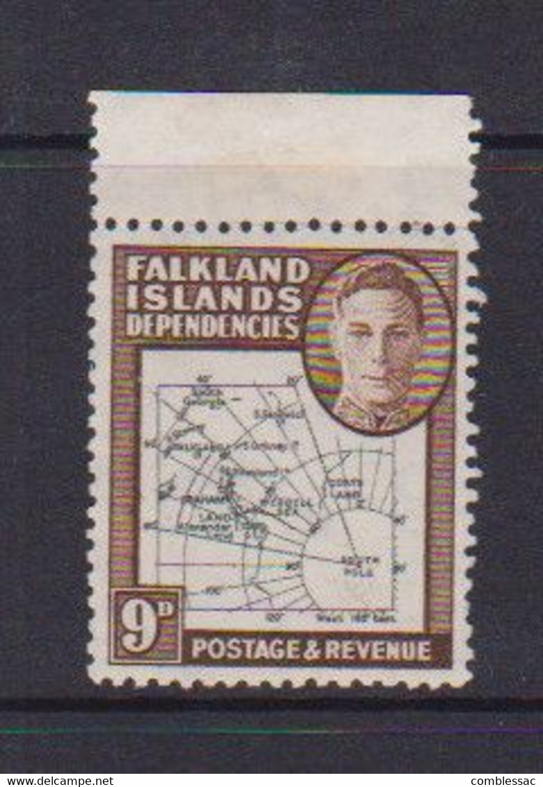 FALKLAND  ISLANDS   DEPENDENCIES    1946    King  George  V1   9d  Black  And  Brown    MNH - Isole Falkland