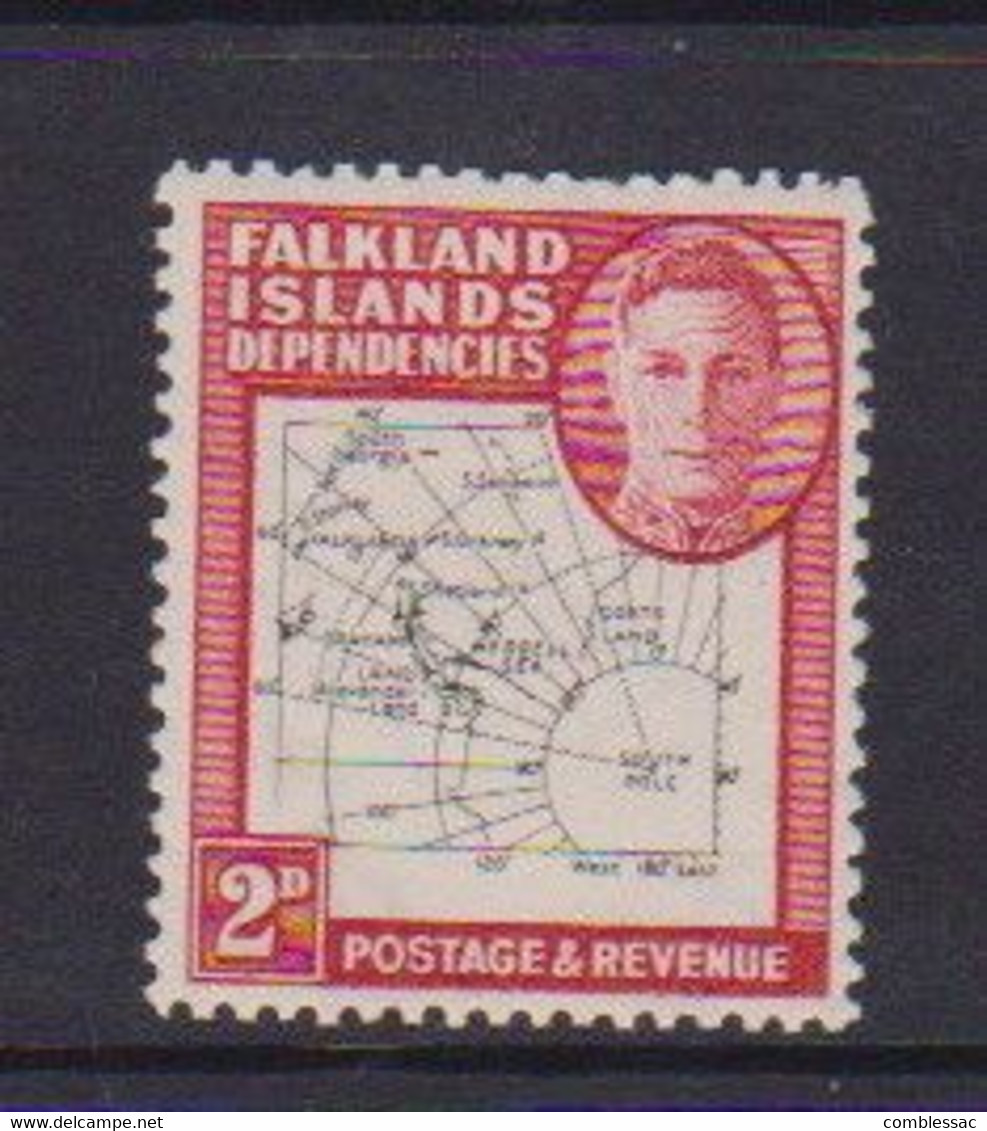 FALKLAND  ISLANDS   DEPENDENCIES    1946    King  George  V1   2d  Black  And  Red    MH - Falklandeilanden