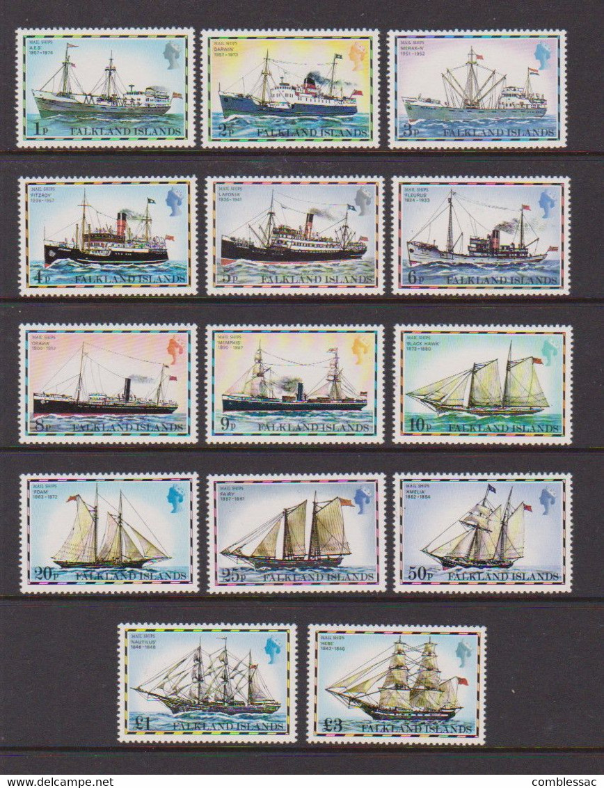 FALKLAND  ISLANDS     1978    Mail  Ships    Part  Set  Of  14  (no 7p )    MNH - Falkland Islands