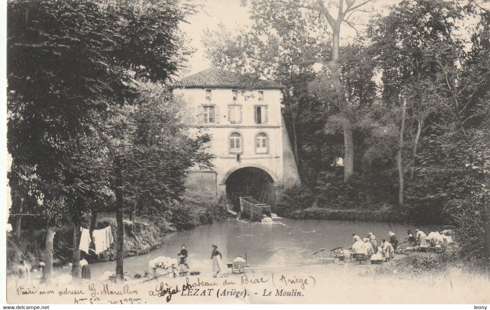 CPA De  LEZAT (09) -  Le MOULIN - 1914 - LAVANDIERES - Lezat Sur Leze