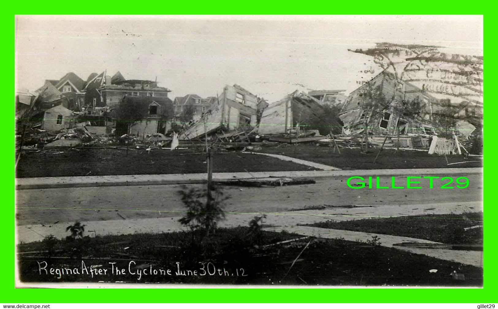 REGINA, SASKATCHEWAN - VIEW AFTER THE CYCLONE OF JUNE 30th, 1912 - TRAVEL - PHOTO, LUSK'S STUDIO - - Regina