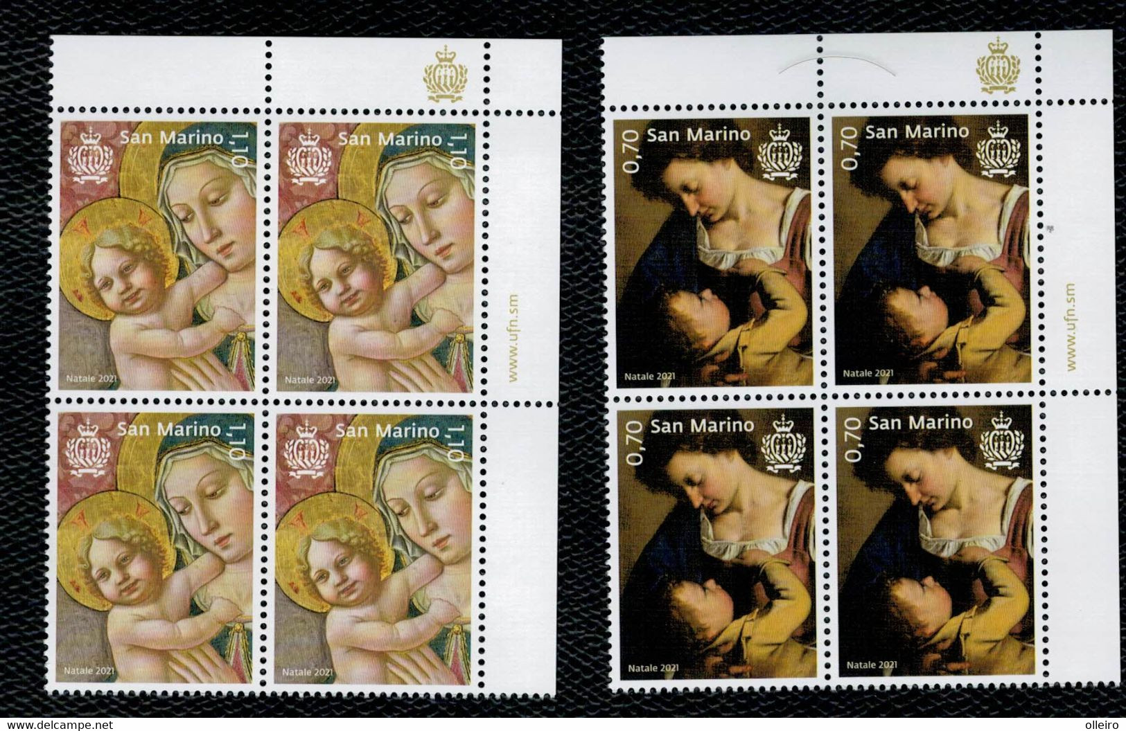 San Marino 2021 Christmas Noel Natale Weihnachten 2v In Quartine  Complete Set ** MNH - Nuovi