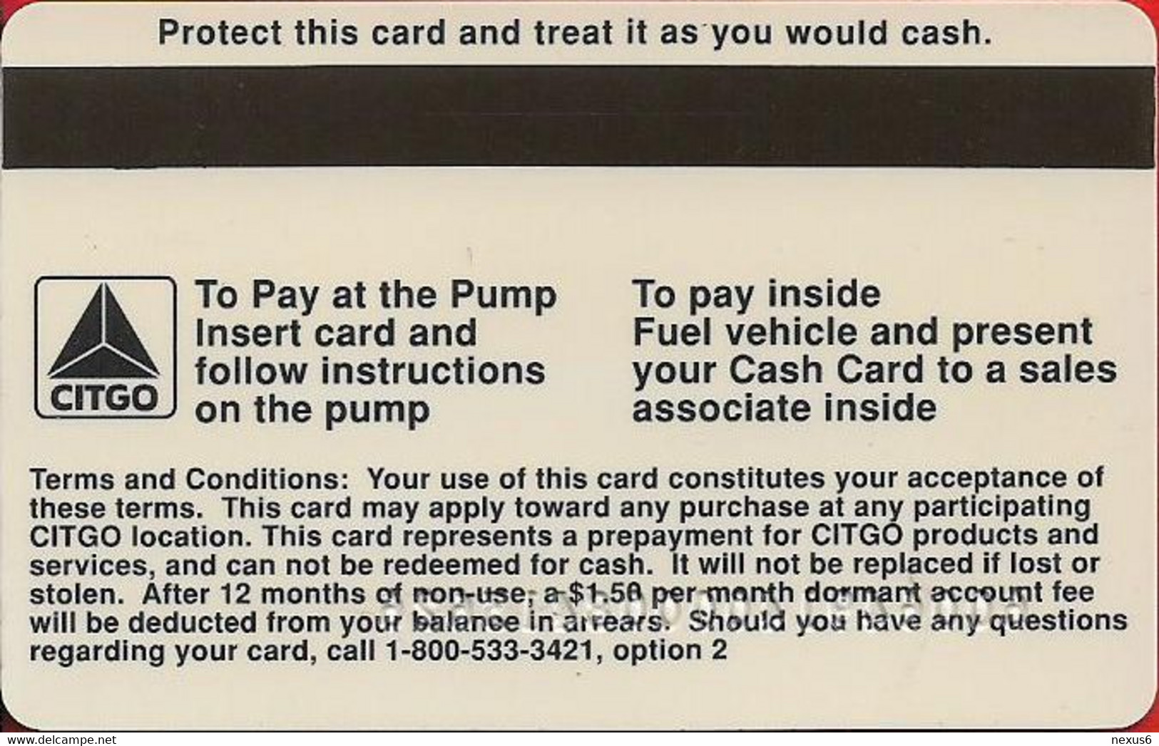 USA - CITGO Cash Card - [3] Tarjetas Magnéticas