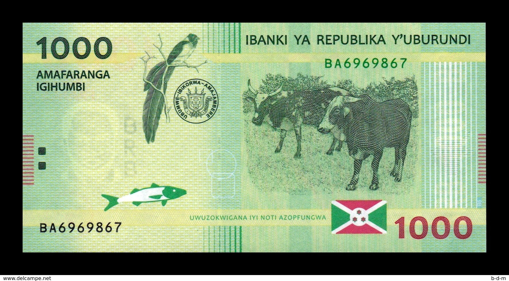 Burundi 1000 Francs 2015 Pick 51 SC UNC - Burundi