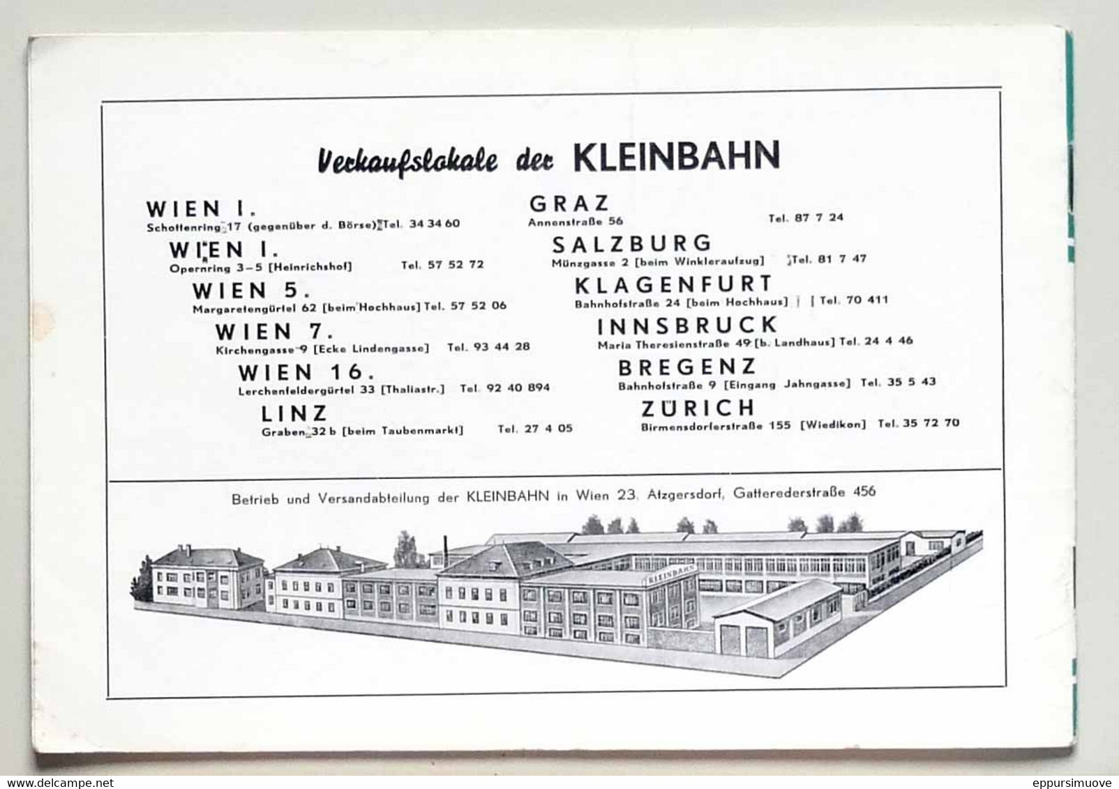 KATALOG KLEINBAHN HO WIEN 1962 - Catálogos