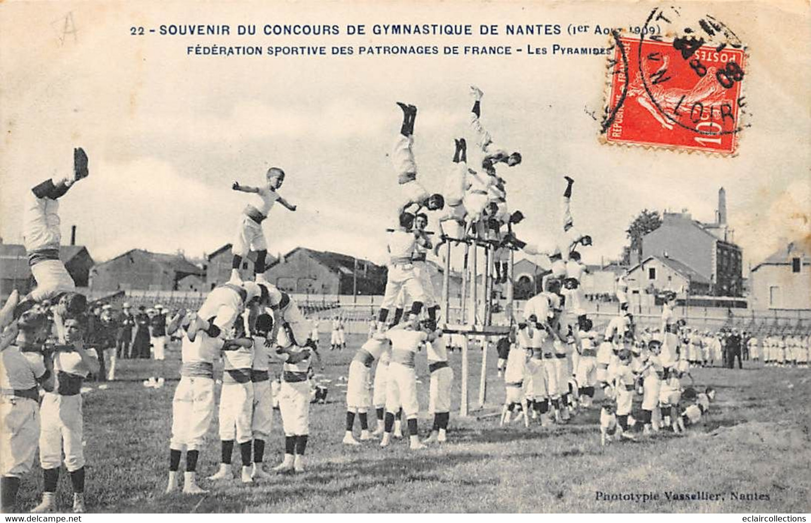 Nantes  44   Concours Gymnastique 1909   Les Pyramides      N° 22 - Nantes
