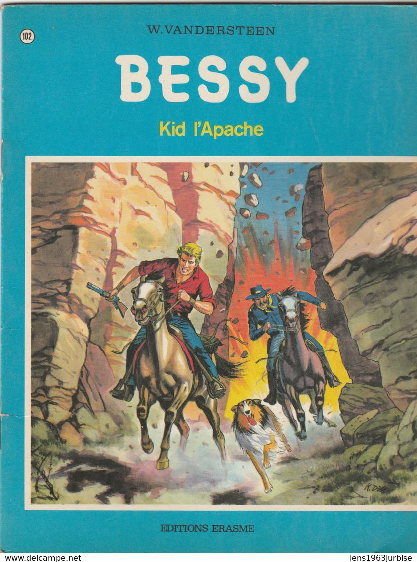 Bessy , N° 102 , Kid L' Apache   , Vandersteen , Erasme ( 1973 ) Trace Bic ( Nom ) BE - Bessy