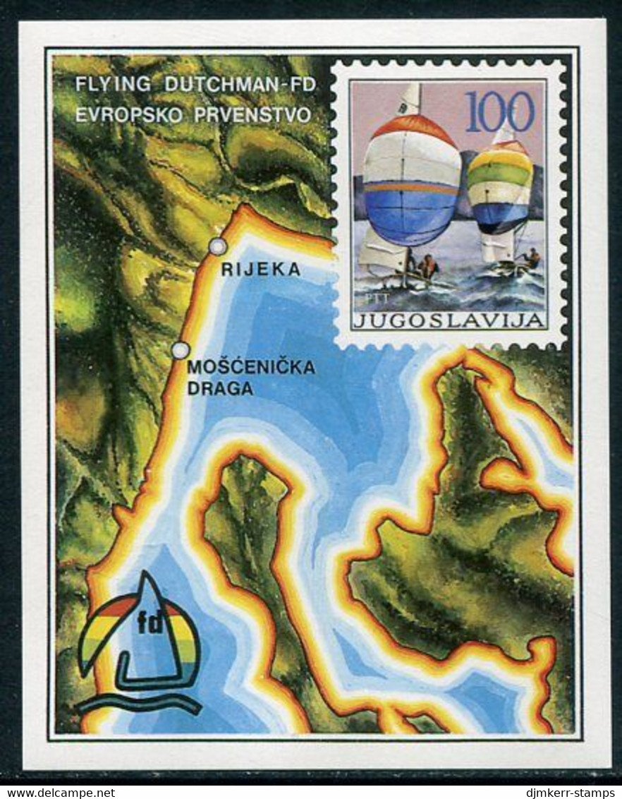 YUGOSLAVIA 1986 Sailing Championship Block MNH / **.  Michel Block 28 - Unused Stamps