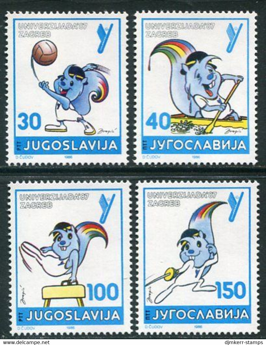 YUGOSLAVIA 1986 Universiade Games MNH / **.  Michel 2190-93 - Neufs