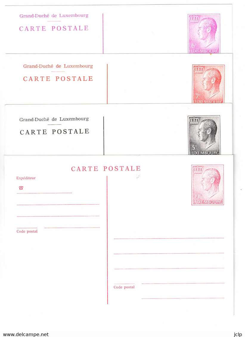 1980 - 4 Cartes Postales - Grand-Duc Jean. - Cartes Commémoratives