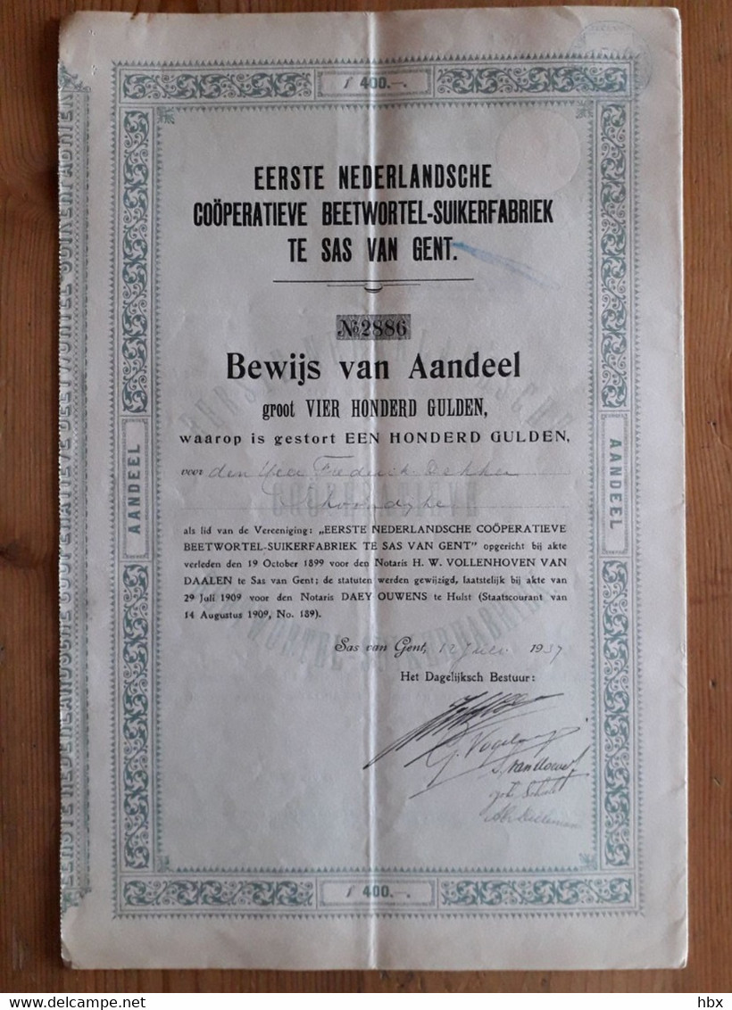 Eerste Nederlandsche Cooperatieve Beetwortel-Suikerfabriek - Sas Van Gent - 1937 - Agriculture
