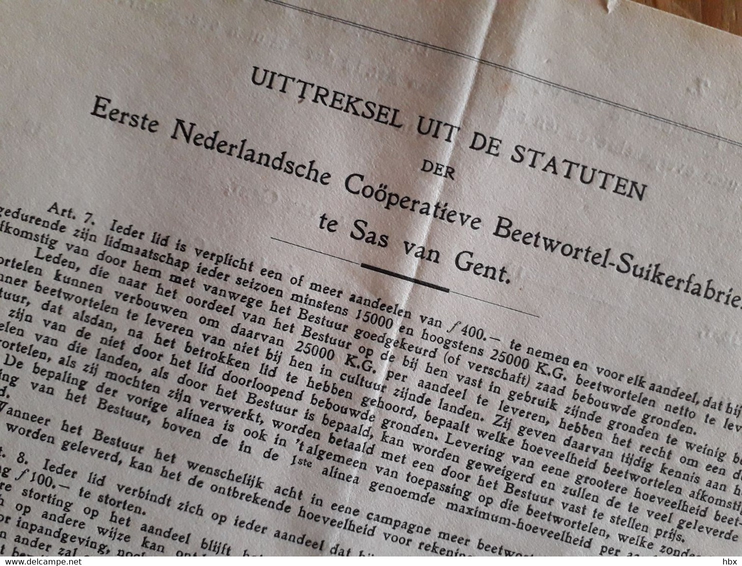 Eerste Nederlandsche Cooperatieve Beetwortel-Suikerfabriek - Sas van Gent - 1937