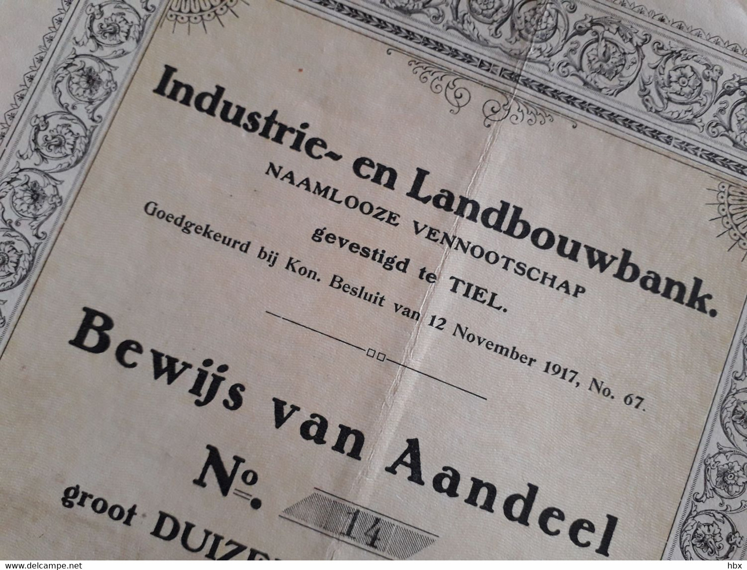 Industrie - En Landbouw Bank - Tiel - 1917 - Agriculture