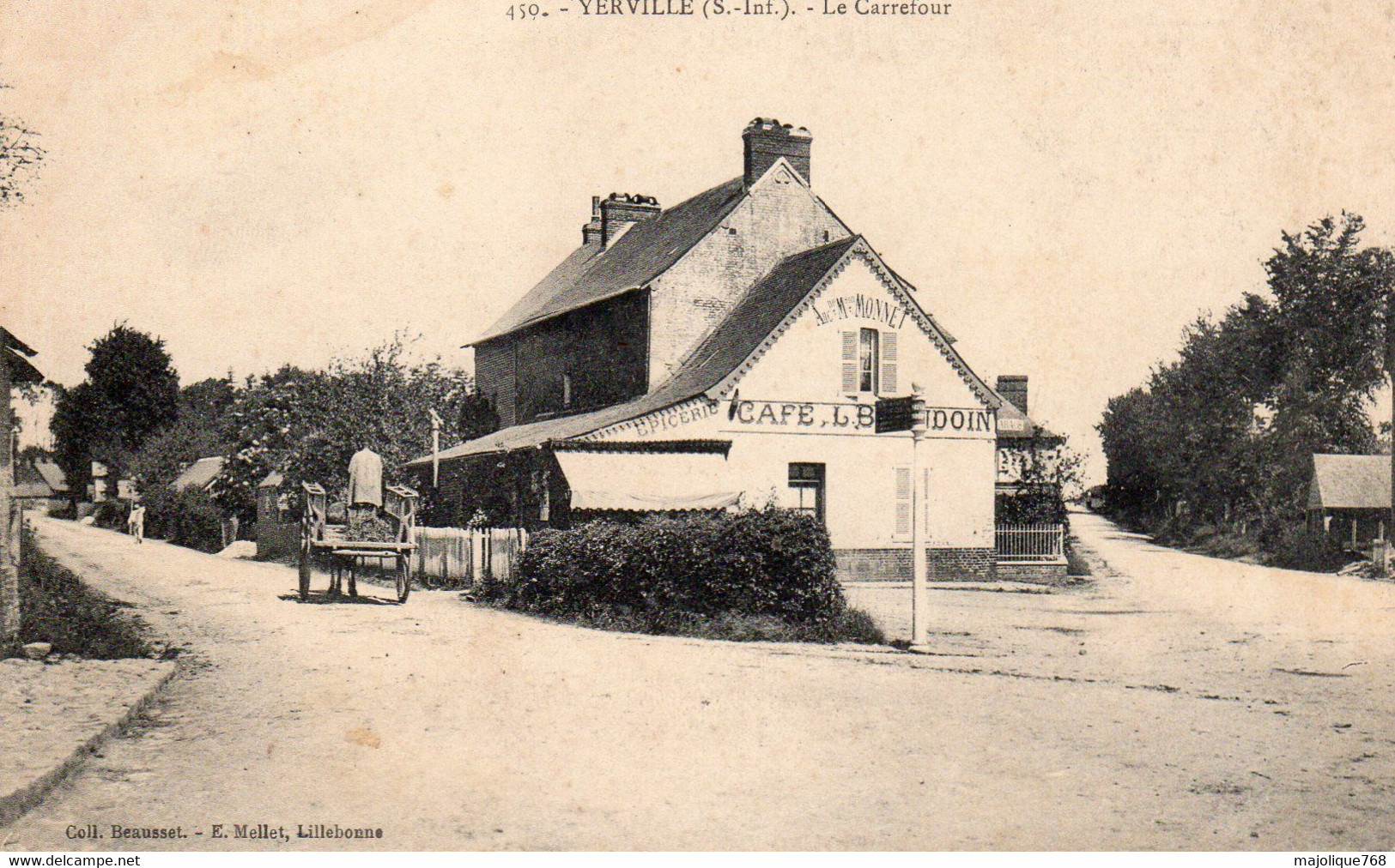 Cpa De  Yerville - Le Carrefour - La Carte Se Décolle - Yerville